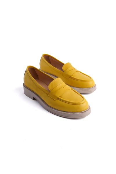 Mubiano Hakiki Deri Collection Kadın Babet Sarı -MCSDD024-SR