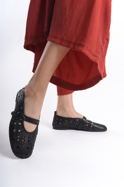 Mubiano Hakiki Deri Collection Kadın Babet Siyah -MCRGN8034-S