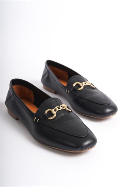 Mubiano Hakiki Deri Collection Kadın Babet Siyah -MCMNG2446-S