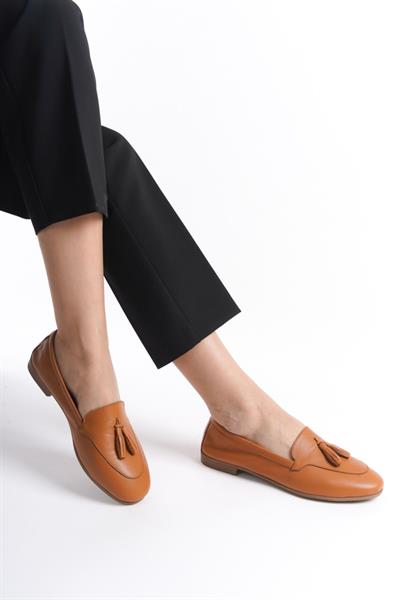 Mubiano Hakiki Deri Collection Kadın Babet Taba -MCMNG2455-TB