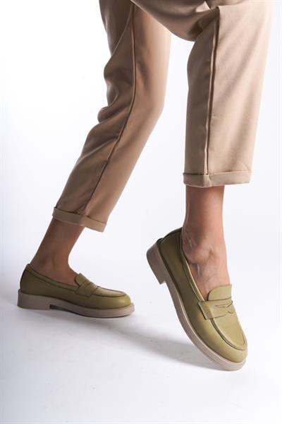 Mubiano Hakiki Deri Collection Kadın Babet Yeşil -MCSDD024-Y