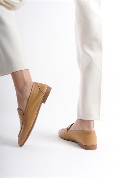 Mubiano Hakiki Deri Collection Kadın Loafer & Babet Camel -MCMNG12103-CML