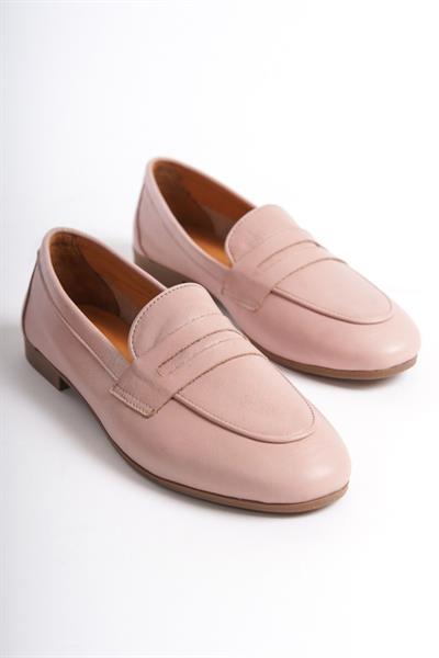 Mubiano Hakiki Deri Collection Kadın Loafer & Babet Pudra -MCMNG12103-PD