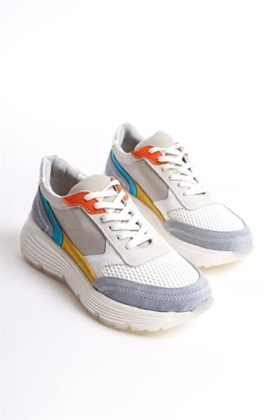 Mubiano Hakiki Deri Collection Kadın Spor Ayakkabı & Sneaker Gri -MCRGN6051-GR