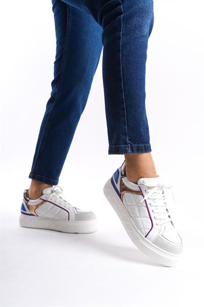 Mubiano Hakiki Deri Collection Kadın Spor Ayakkabı & Sneaker Beyaz -MCRGN6062-B