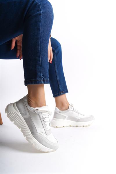 Mubiano Hakiki Deri Collection Kadın Spor Ayakkabı & Sneaker Bej -MCRGN6051-BJ