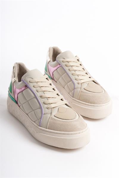 Mubiano Hakiki Deri Collection Kadın Spor Ayakkabı & Sneaker Bej -MCRGN6062-BJ