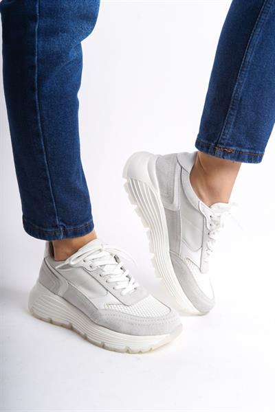 Mubiano Hakiki Deri Collection Kadın Spor Ayakkabı & Sneaker Bej -MCRGN6051-BJ