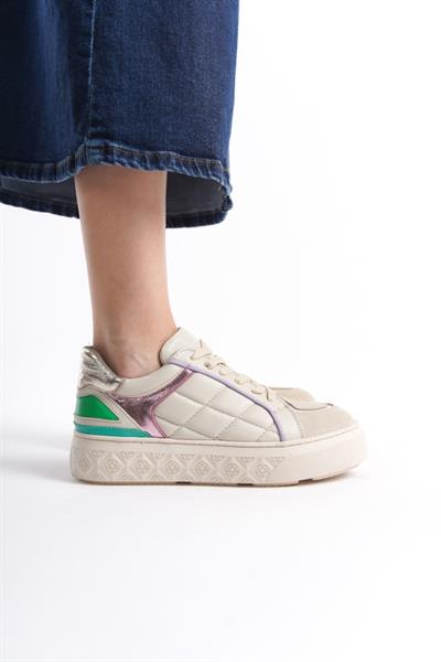 Mubiano Hakiki Deri Collection Kadın Spor Ayakkabı & Sneaker Bej -MCRGN6062-BJ