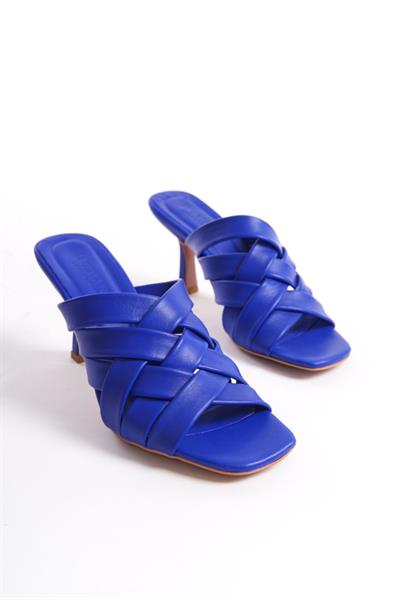 Mubiano Hakiki Deri Collection Kadın Terlik Mavi -MCRGN502-M