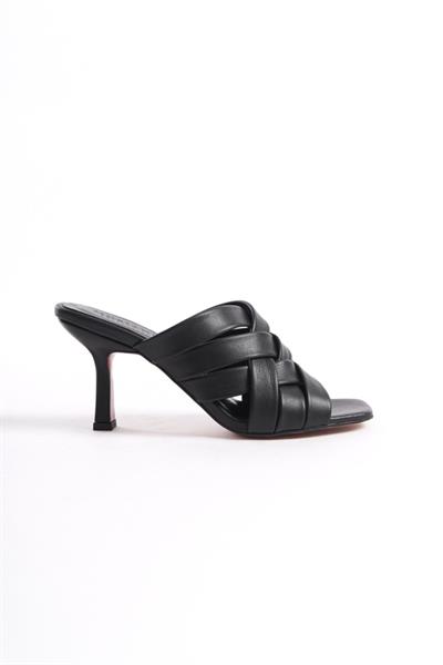 Mubiano Hakiki Deri Collection Kadın Terlik Siyah -MCRGN502-S