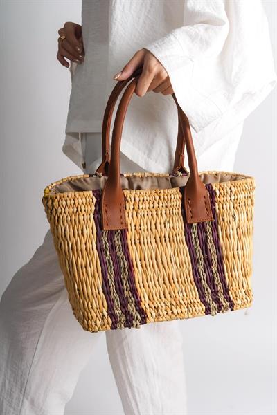 Mubiano Collection Kadın Küçük Boy Hasır Çanta Mor -MCPL200-MR