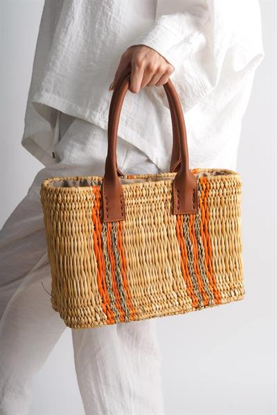 Mubiano Collection Kadın Küçük Boy Hasır Çanta Oranj -MCPL170-ORJ