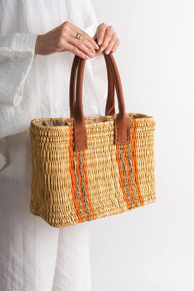 Mubiano Collection Kadın Küçük Boy Hasır Çanta Oranj -MCPL170-ORJ