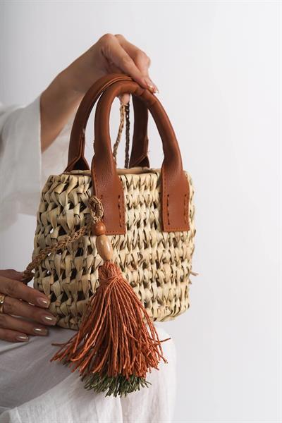 Mubiano Collection Kadın Mini Boy Dikdörtgen Form Hasır Çanta -MCPL070-N