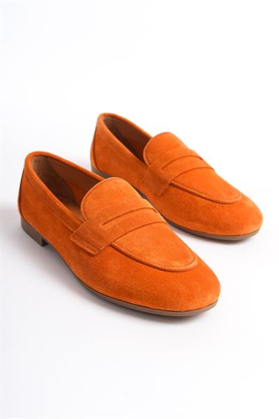 Mubiano Hakiki Deri Collection Kadın Süet Loafer & Babet Oranj -MCMNG2103-ORJ