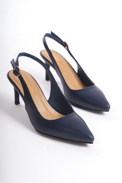 Mubiano Hakiki Deri Collection Kadın Topuklu Stiletto & Ayakkabı Lacivert -MCRGN80124-LCV