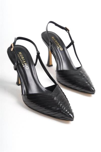 Mubiano Hakiki Deri Collection Kadın Topuklu Stiletto & Ayakkabı Siyah -MCBRG5738-S