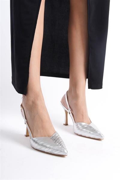 Mubiano Hakiki Deri Collection Kadın Topuklu Stiletto & Ayakkabı Lame -MCBRG5738-LM