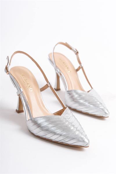 Mubiano Hakiki Deri Collection Kadın Topuklu Stiletto & Ayakkabı Lame -MCBRG5738-LM