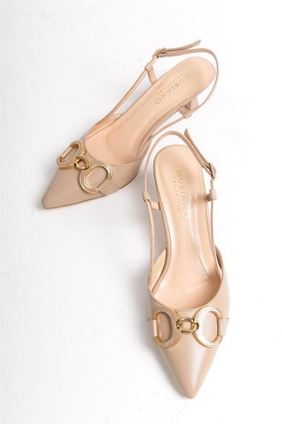 Mubiano Hakiki Deri Collection Kadın Topuklu Stiletto & Ayakkabı Nude -MCBRG5793-N