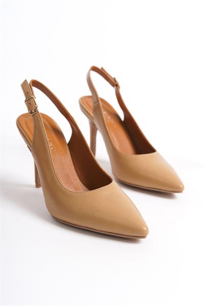 Mubiano Hakiki Deri Collection Kadın Topuklu Stiletto & Ayakkabı Nude -MCALM433-N