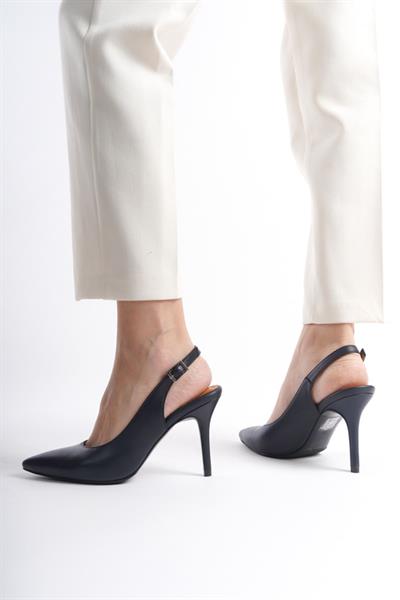 Mubiano Hakiki Deri Collection Kadın Topuklu Stiletto & Ayakkabı Lacivert -MCALM433-LCV
