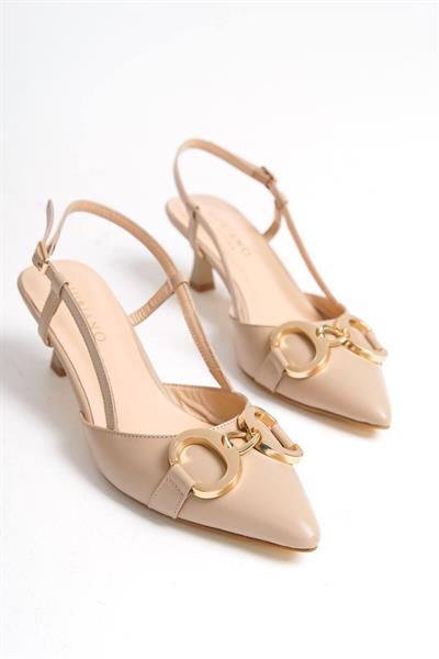 Mubiano Hakiki Deri Collection Kadın Topuklu Stiletto & Ayakkabı Nude -MCBRG5793-N