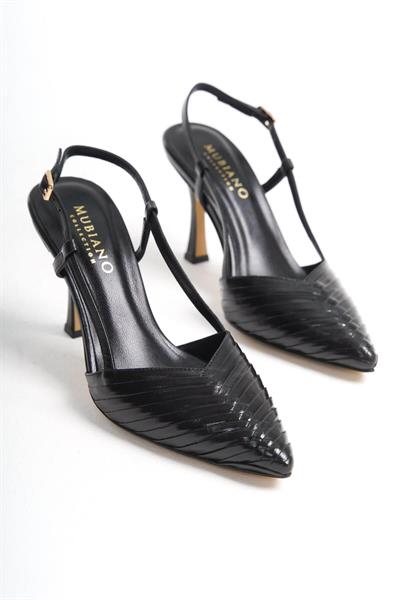 Mubiano Hakiki Deri Collection Kadın Topuklu Stiletto & Ayakkabı Siyah -MCBRG5738-S