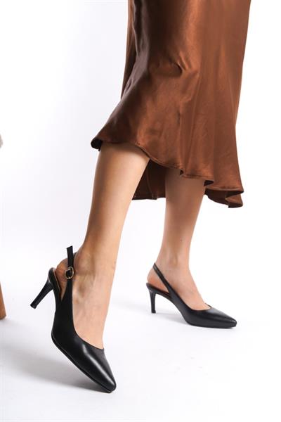 Mubiano Hakiki Deri Collection Kadın Topuklu Stiletto & Ayakkabı Siyah -MCRGN80124-S