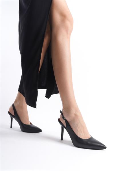 Mubiano Hakiki Deri Collection Kadın Topuklu Stiletto & Ayakkabı Siyah -MCALM433-S