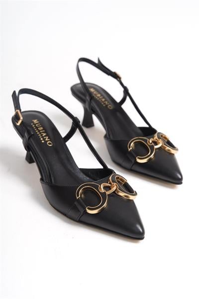 Mubiano Hakiki Deri Collection Kadın Topuklu Stiletto & Ayakkabı Siyah -MCBRG5793-S
