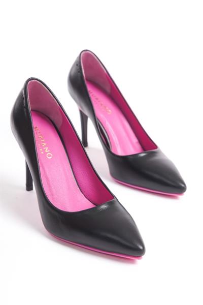 Mubiano Hakiki Deri Collection Kadın Topuklu Stiletto & Ayakkabı Siyah -MCRGN80125-S