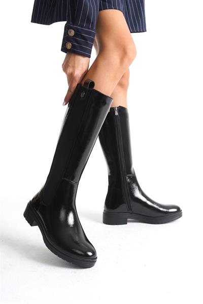 Mubiano Hakiki Deri Collection Rugan Binici Uzun Streç Çizme Siyah - MCSR1931 - S