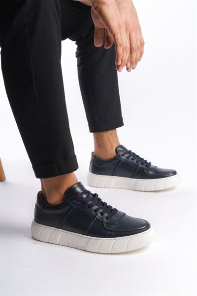 Mubiano Hakiki Deri Erkek Spor Ayakkabı & Sneaker Lacivert -MBKRY650-LCV