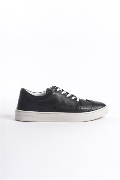 Mubiano Hakiki Deri Erkek Spor Ayakkabı & Sneaker Siyah-MBKRY013-S
