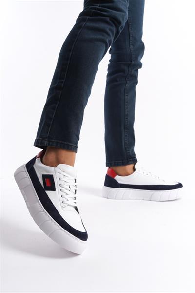 Mubiano Hakiki Deri Erkek Spor Ayakkabı & Sneaker Lacivert -MBKRYD203-LCV