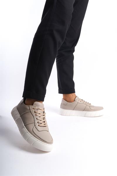 Mubiano Hakiki Deri Erkek Spor Ayakkabı & Sneaker Nude -MBKRY650-N
