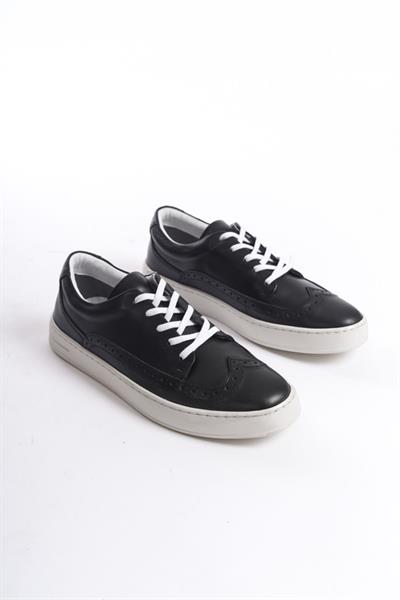 Mubiano Hakiki Deri Erkek Spor Ayakkabı & Sneaker Siyah-MBKRY013-S