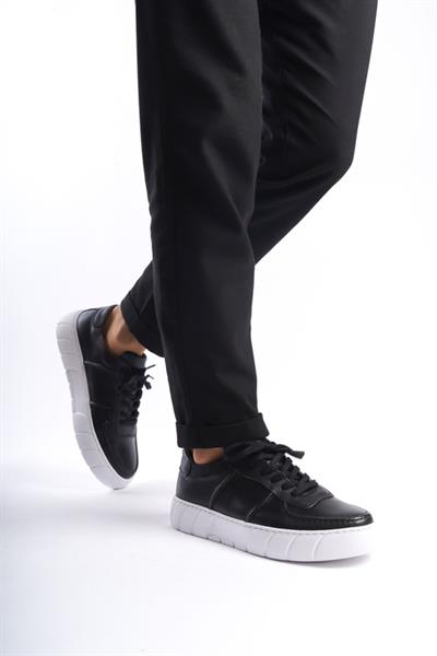 Mubiano Hakiki Deri Erkek Spor Ayakkabı & Sneaker Siyah -MBKRY650-S