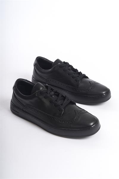 Mubiano Hakiki Deri Erkek Spor Ayakkabı & Sneaker Siyah -MBKRYT015-S