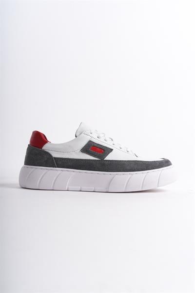 Mubiano Hakiki Deri Erkek Spor Ayakkabı & Sneaker Gri -MBKRYD203-GR