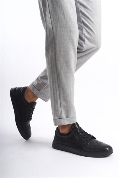 Mubiano Hakiki Deri Erkek Spor Ayakkabı & Sneaker Siyah -MBKRYT015-S