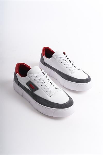 Mubiano Hakiki Deri Erkek Spor Ayakkabı & Sneaker Gri -MBKRYD203-GR