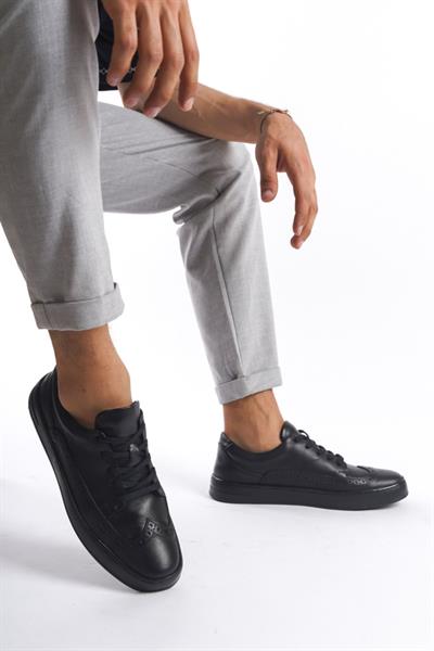 Mubiano Hakiki Deri Erkek Spor Ayakkabı & Sneaker Siyah -MBKRYT015-S