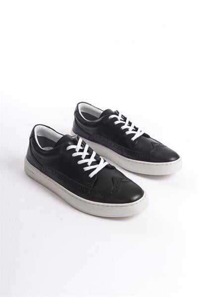 Mubiano Hakiki Deri Erkek Spor Ayakkabı & Sneaker Siyah-MBKRY013-S