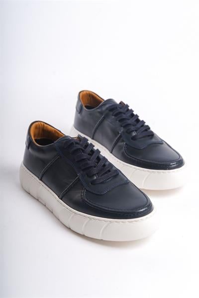 Mubiano Hakiki Deri Erkek Spor Ayakkabı & Sneaker Lacivert -MBKRY650-LCV