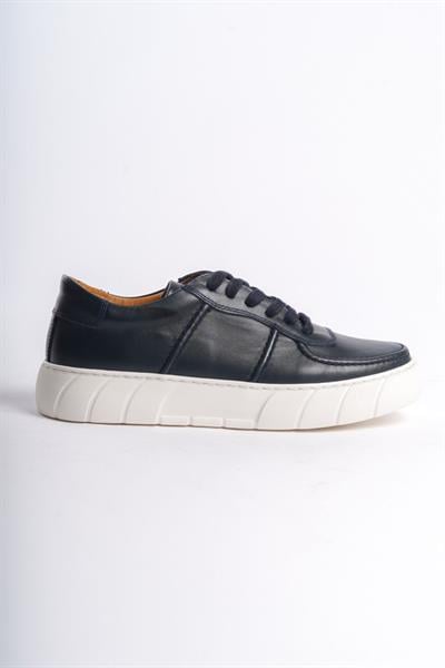 Mubiano Hakiki Deri Erkek Spor Ayakkabı & Sneaker Lacivert -MBKRY650-LCV