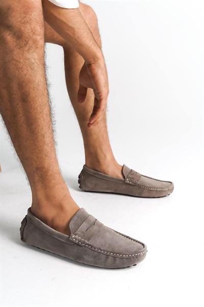 Mubiano Hakiki Deri Erkek Süet Vizon Loafer -MSSR1277-VZ