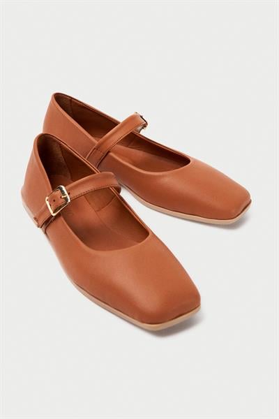 Mubiano Hakiki Deri Collection Kadın Babet Taba -MCMNG24450-TB